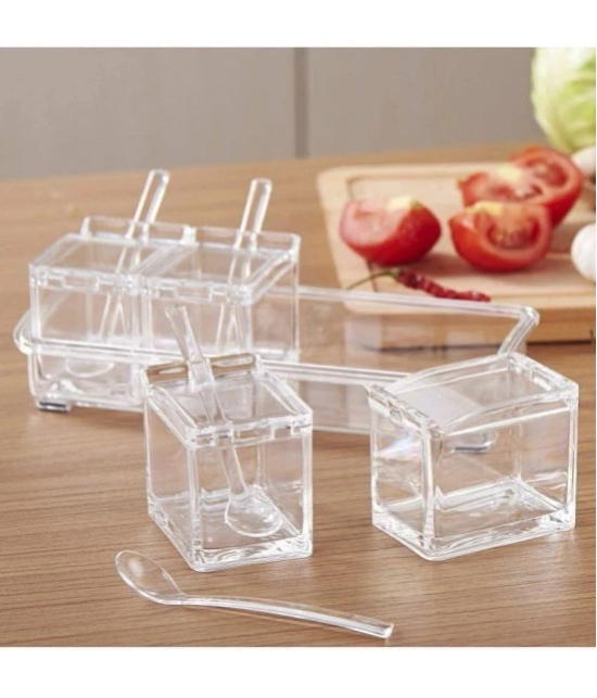 KALPVRUKSH ENTERPRISE Acrylic Transparent Spice Container ( Set of 1 ) - Transparent