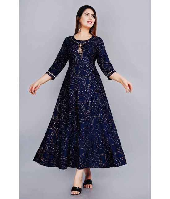 SIPET - Blue Rayon Womens Anarkali Kurti ( Pack of 1 ) - None