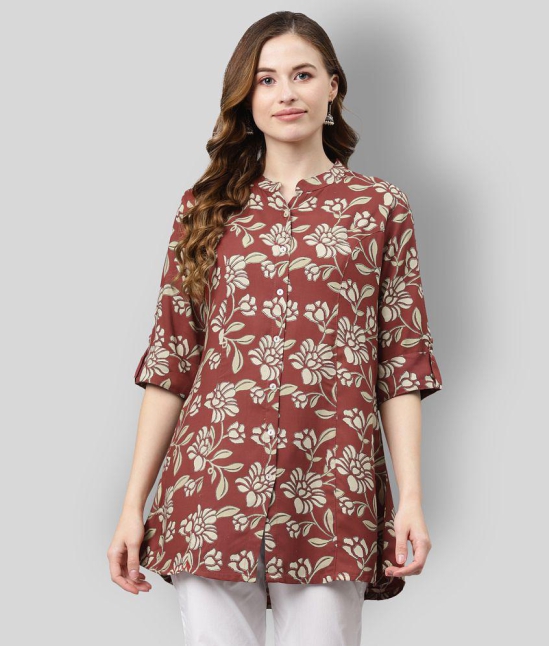 Divena - Maroon Rayon Womens Tunic ( Pack of 1 ) - 2XL