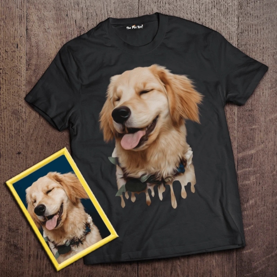 Personalized Unisex T-Shirt With Your Pet’s Photo and Name-Black / XL / 2 - 1299