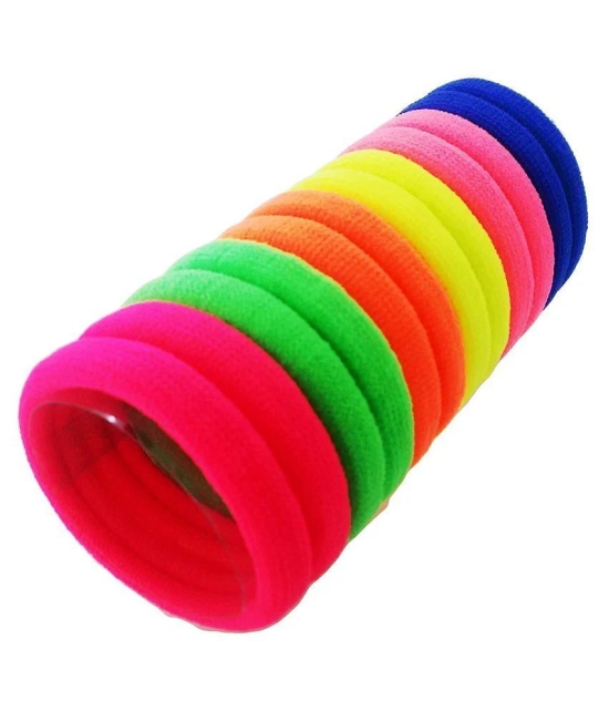 FOK 15 Pcs Cotton Rubber Bands Clip In Hair Extension Multi Colour