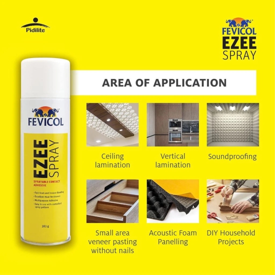 Pidilite Fevicol Ezee Spray DIY Sprayable Adhesive For Soundproofing &  Acoustic Panels (383g)