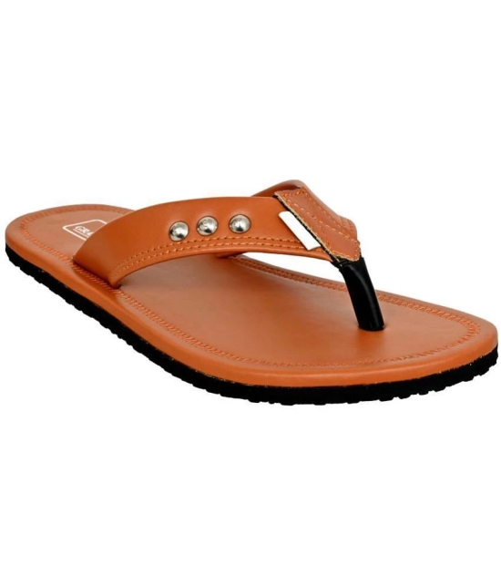 GRASS WALK Tan Mens Thong Flip Flop - None