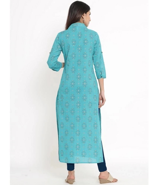 Kbz - Turquoise Rayon Womens Straight Kurti ( Pack of 1 ) - None