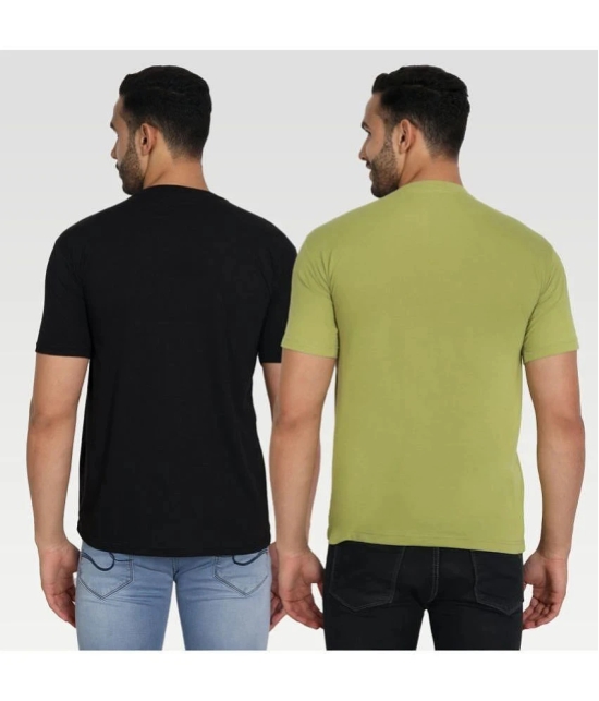 Zeffit Cotton Blend Regular Fit Printed Half Sleeves Mens T-Shirt - Multicolor ( Pack of 2 ) - None