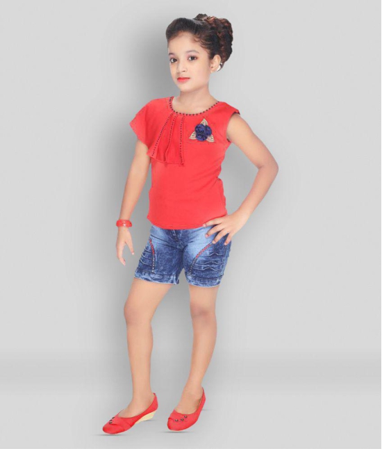 Zadmus - Red Denim Girls ( Pack of 1 ) - None