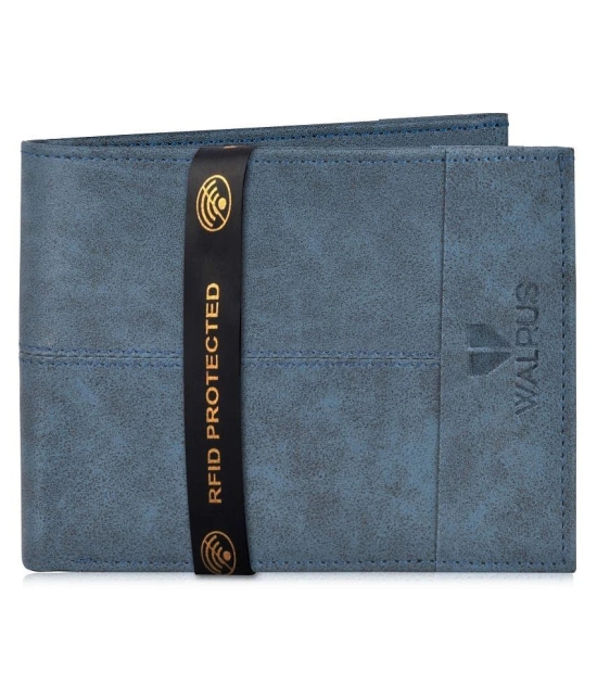 Walrus Faux Leather Blue Casual Regular Wallet