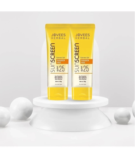 Jovees Herbal Fairness Gel Sunscreen SPF 25|Oily & Combination Skin 100g (Pack of 2)