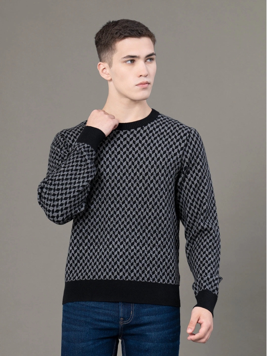 RedTape Round Neck Pattern Sweater for Men | Ultimate Comfort