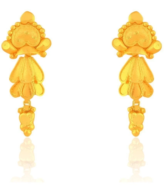 LUV FASHION Golden Jhumki Earrings ( Pack of 1 ) - Golden