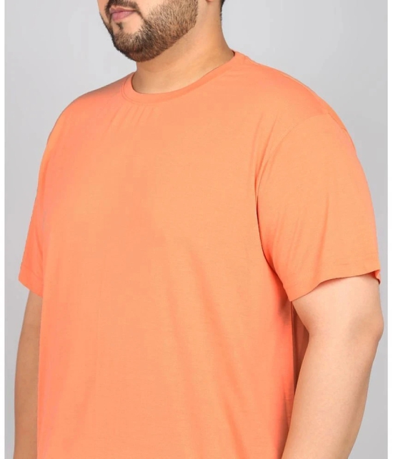 XFOX Cotton Blend Regular Fit Solid Half Sleeves Mens T-Shirt - Coral ( Pack of 1 ) - None