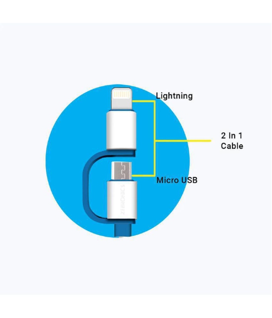 Zebronics White 2.1A Lightning Cable 1.2 Meter - White