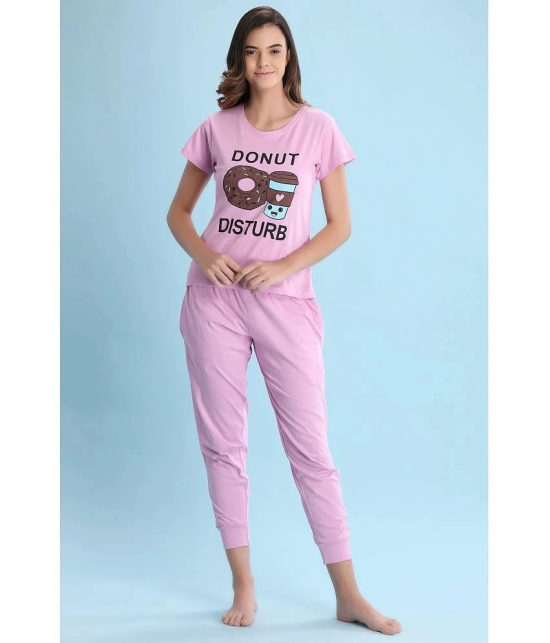 Clovia Cotton Nightsuit Sets - Pink Pack of 2 - 2XL