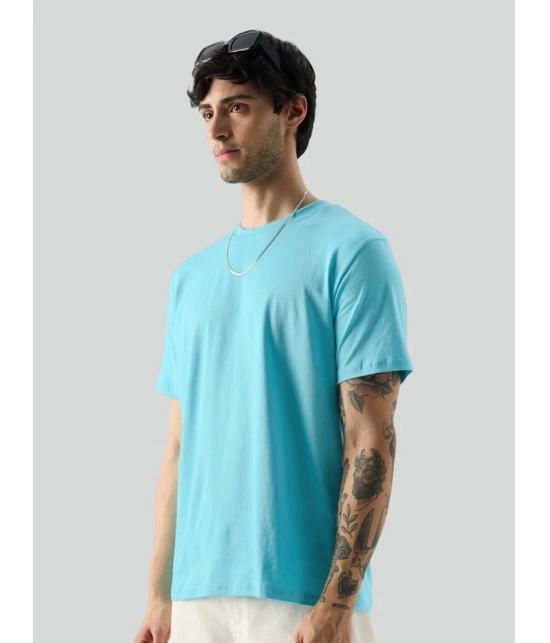 AKTIF Cotton Regular Fit Printed Half Sleeves Mens T-Shirt - Sky Blue ( Pack of 1 ) - None