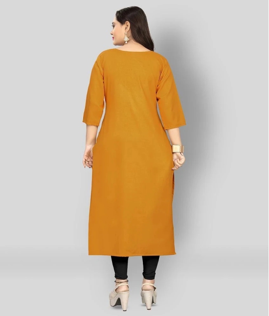 Lerkiza - Gold Cotton Womens Straight Kurti ( Pack of 1 ) - XXL