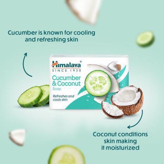 Himalaya Cucumber & Coconut Soap, Refreshes & Rejuvenates Skin, 75 g