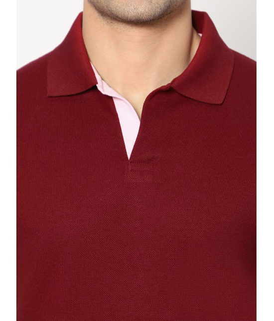 HJ HASASI - Red Cotton Blend Regular Fit Mens Polo T Shirt ( Pack of 1 ) - None