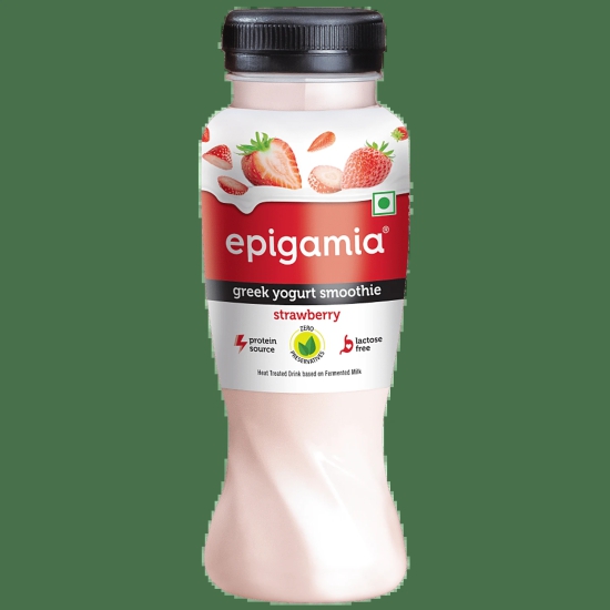 Epigamia Greek Yogurt Smoothie - Strawberry, 180 Ml Bottle