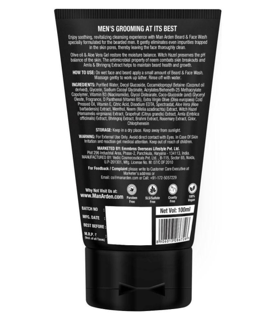 Man Arden Beard & Face Wash For Men - No Parabens, Sulphate, Silicones - 100mL