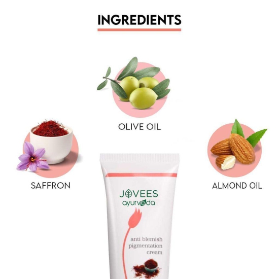 Jovees Herbal Anti Blemish Pigmentation Cream with the Essence of Saffron | Reduces Dark Spots, Pigmentation & Blemish | For All Skin Types | 60gm