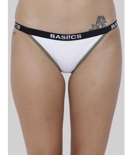 BASIICS By La Intimo - White BCPBR09 Cotton Lycra Solid Womens Bikini ( Pack of 1 ) - None