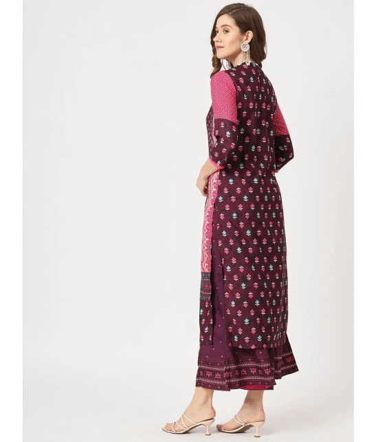 Pannkh - Magenta Rayon Womens Straight Kurti ( Pack of 1 ) - None