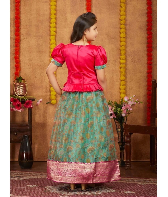 Aarika Pink Silk Girls Lehenga Choli Set ( Pack of 1 ) - None