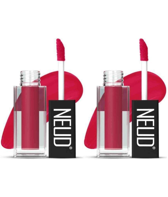 NEUD Matte Liquid Lipstick Combo Of Jolly Coral and Hottie Crush With Two Lip Gloss Free