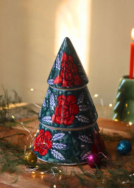 Green Floral Christmas Tree