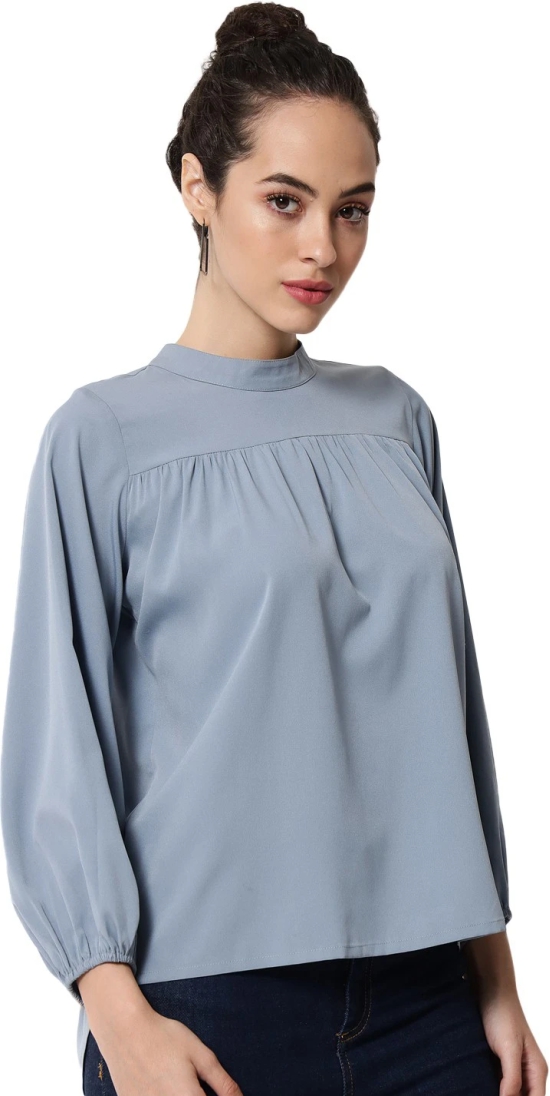 ALL WAYS YOU Women Top Crepe fabric  Sky Blue XS