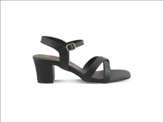 Tresmode Roche Black Womens Dress Block Heel Sandals- 41