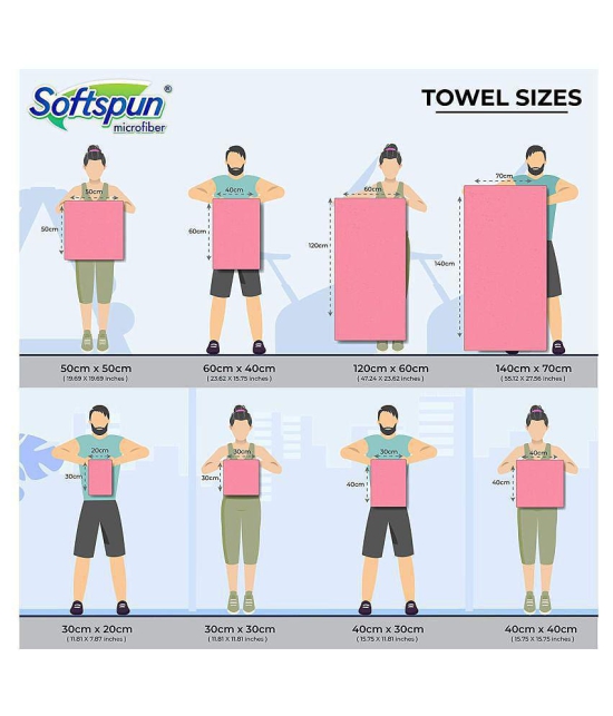 SOFTSPUN Polyester, Microfiber, Cotton Cleaning Towels 340GSM (5Pcs , Grey)