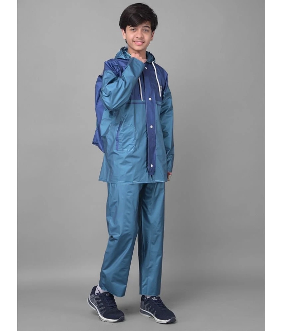 Dollar Rainguard Kids Full Sleeve Solid Raincoat Set With Adjustable Hood and Pocket - None