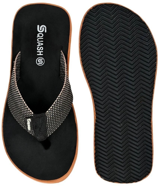 Squash Black Mens Thong Flip Flop - None