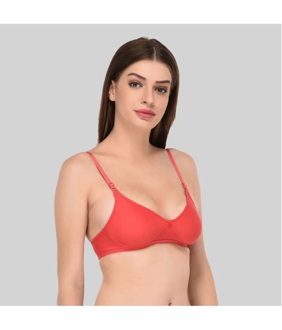 Elina Pack of 1 Cotton Non Padded Womens Everyday Bra ( Peach ) - 30B