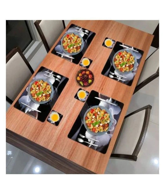 Revexo Set of 6 PVC Table Mats & Coasters - Multi