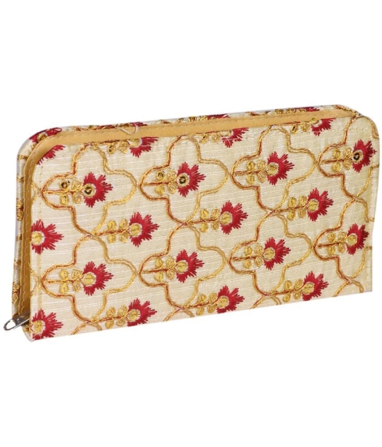 SUNESH CREATION Beige Fabric Handheld - Beige