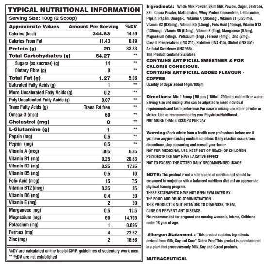 Sculpts Nutrition Quick Gain 3kg