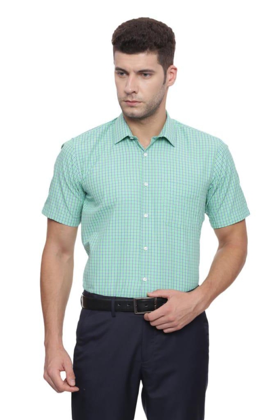 Men Green  Formal Half Sleeves Formal Shirt