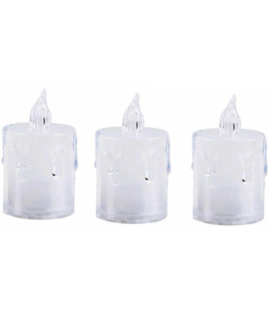 VARKAUS - Off White LED Tea Light Candle 7 cm ( Pack of 3 )