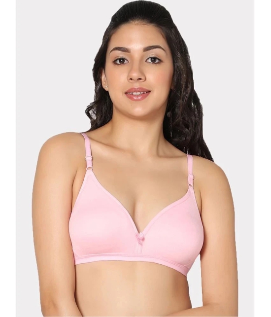 IN CARE LINGERIE - Pink Cotton Non Padded Womens Plunge Bra ( Pack of 1 ) - None