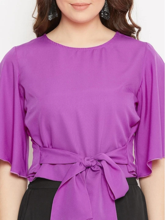 Women Knot Top With Asymmetry Skirt