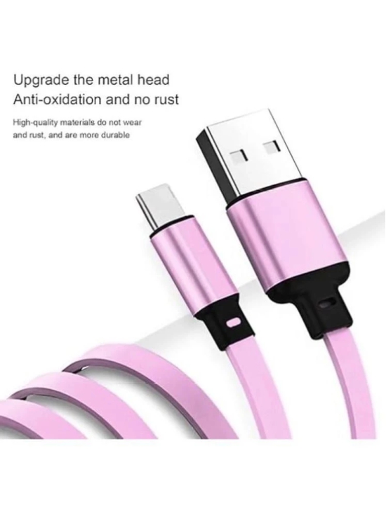 3-in-1 Cable 1.2 m Pin Cable 1.2 Meter for multiple uses (Compatible with Mobile, laptop, Iphone, Smart Watch, Purple) - Purple