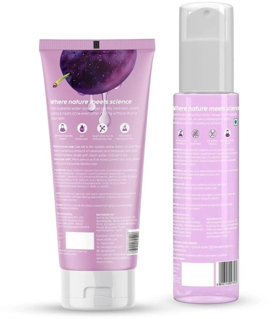 Plix Jamun Active Acne Regime with Toner & Cleanser to Unclog Pores & Reduce Acne(Pack of 2)