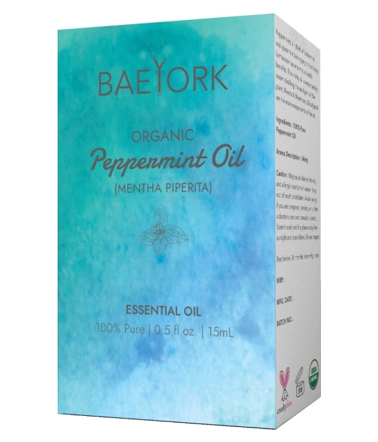 Baeyork Organic Peppermint Essential Oil 15 mL