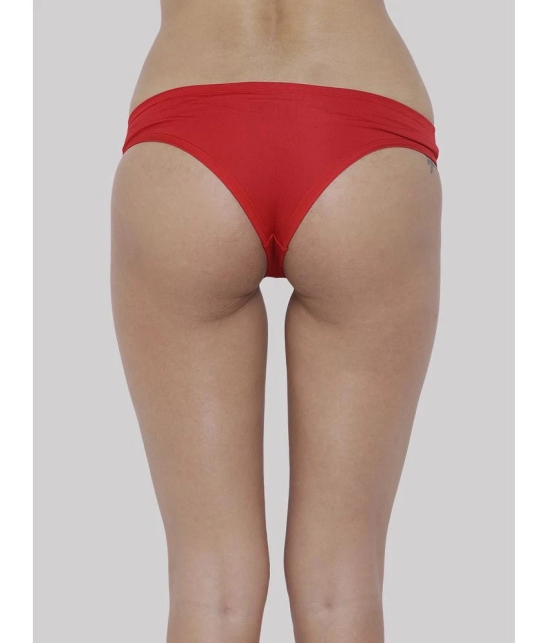 BASIICS By La Intimo - Red BCPSS02 Polyester Solid Womens Bikini ( Pack of 1 ) - None