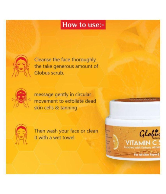 Globus Naturals Vitamin-C Brightening Facial Scrub 50 gm Pack of 3