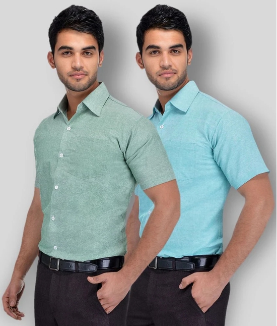 DESHBANDHU DBK - Multicolor Cotton Regular Fit Mens Formal Shirt (Pack of 2) - None