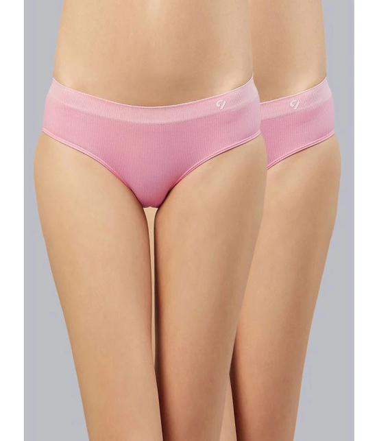 C9 Airwear Pink Nylon Solid Womens Briefs ( Pack of 2 ) - None