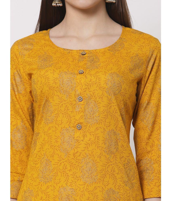 Kbz Yellow Rayon Straight Kurti - Single - None